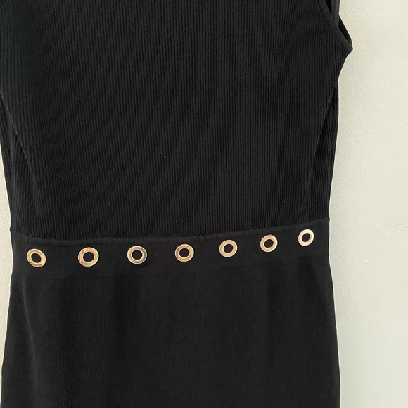 Morgan de Toi Black  vintage y2k Mini Dress with Gold Accents - Picture 8 of 9